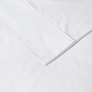 JLA Home Madison Park - 200 Breathable Cotton Percale Sheet Set — Lightly Brushed, Hotel-Quality Softness for Cool Sleep White MP20-5399