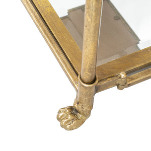 English Elm Antique Mirrored Six-Tier Shelving Unit with Iron Frame, Sleek Sparkle Display Shelf 73x24x7" W2078P370621