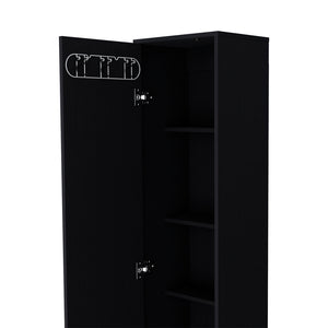 English Elm Cabinet Buccan Storage Black – Engineered Wood Garage Cabinet with Single Door, 5 Shelves, Versatile Organizing (90) B092P201590