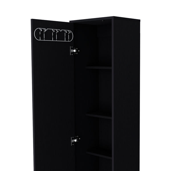 English Elm Cabinet Buccan Storage Black – Engineered Wood Garage Cabinet with Single Door, 5 Shelves, Versatile Organizing (90) B092P201590