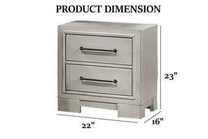 English Elm Modern Farmhouse Nightstand Antique White Wood Build Sleek Hardware Bedroom Side Table B011P448741