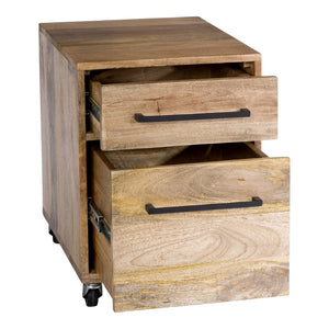 English Elm Colvin Solid Mango Wood Rolling Filing Cabinet with Iron Hardware for Home Office B2769P498424