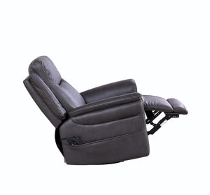 English Elm Liyasi Power Swivel Rocker Recliner Chair with 240° Rotation, Massage, Lumbar Heat, Footrest, Remote Gray W820S00057