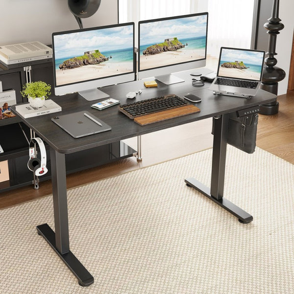 English Elm Stary Electric Adjustable Standing Desk With Walnut Splice Board For Ergonomic Home Office Setup T3623P339391-GIGA
