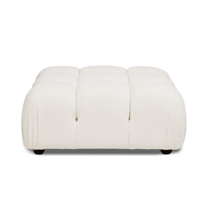 English Elm Jennifer Taylor Home - Marcel 36" Bubble Modular Cocktail Ottoman with Bouclé Upholstery, Low 15" Seat, Luxe Foam Support White B2719P238413