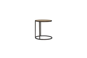 English Elm Metal/Wood Chairside Table Toffee — Compact Wooden Top, Sturdy Metal Base, Versatile Brown Accent for Cozy Spaces B2699P323084