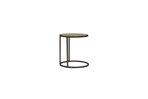 English Elm Metal/Wood Chairside Table Toffee — Compact Wooden Top, Sturdy Metal Base, Versatile Brown Accent for Cozy Spaces B2699P323084