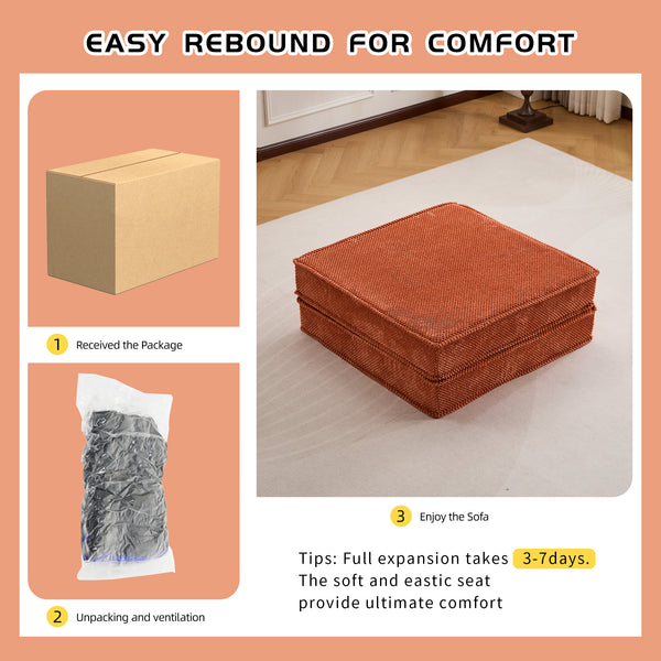 English Elm Compression Modular Sofa Bed - Convertible Mah-Jong Style, Soft Fleece, Memory Foam, No Assembly! W3723P377146