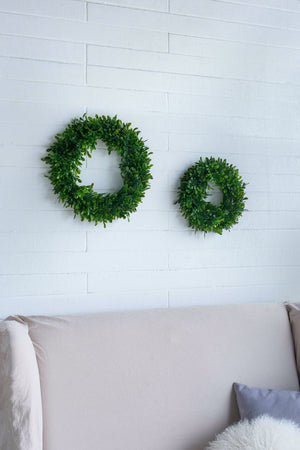 English Elm S/2 Greenery Wreaths for Home and Wedding Doorway Decor, 18" Artificial Leaf Rings, Set of 2 Cozy, Vibrant Accents W2078P343669