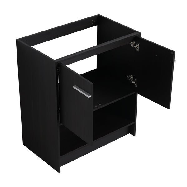 English Elm 30" Freestanding Bathroom Vanity With Soft Closing Doors & Integrated Ceramic Sink For Modern Spaces W1972S00018
