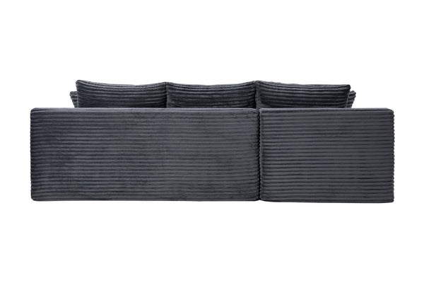 English Elm 106.3" Jumbo Corduroy L-shape Sectional Deep Seat Sofa No Assembly Living Room W5515S00036
