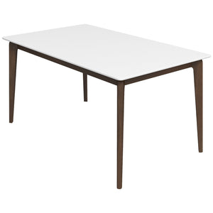 English Elm Ashcroft Furniture - Lindsey Mid-Century Solid Wood Dining Table 59" White Top Walnut Legs — Durable Stylish Centerpiece B183P231907