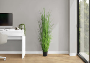 English Elm Artificial Eucalyptus Floor Plant 44" Tall in Sleek Black Pot with 1440 Lifelike Leaves, No Care Needed Green 50 L x 7 W x 7 H B2710P220051