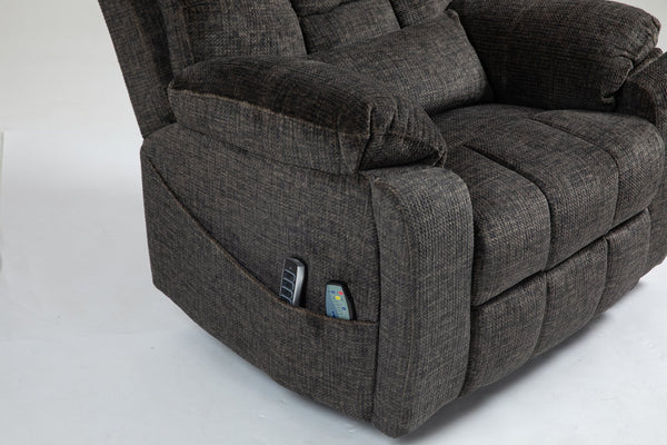 English Elm Old Age Electric Lift Chair - Full Recline, Heat & Massage, Heavy-Duty Foam, Dual Remote Controls W547S00051