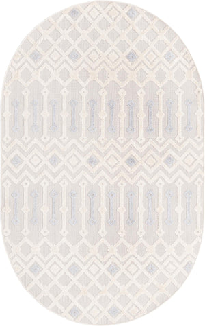 Unique Loom Arlo Lenny Machine Made Tribal Rug Sandy Beige, Beige/Gray 5' 3" x 8' 0"