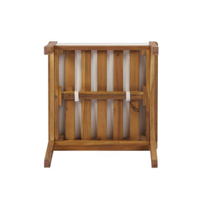 English Elm Outdoor Acacia Wood Armchairs Set with Wicker Backs and Cushioned Seats for Patio N762P403831T