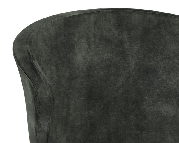Sunpan ERIC Dining Chair - Stylish Nono Dark Green Upholstery with Mid-Century Design & Modern Comfort 107512