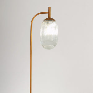English Elm Ashcroft Furniture - Classic Modern Floor Lamp with Glass Shade, Slim Metal Base for Reading, Ambient Home & Office Light Bronze B183P315099