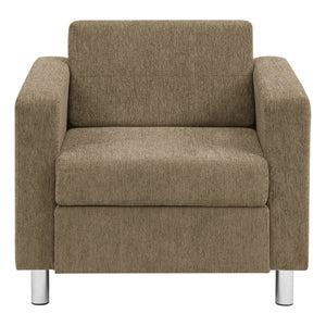 OSP Home Furnishings Pacific Club Armchair with Chrome Legs and Performance Fabric for Modern Living Rooms Armchair Taupe PAC51-S125