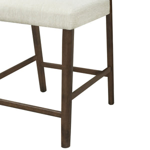 English Elm Christopher Knight Home® - Solid Rubber Wood Counter Stools Set Of 2 - Walnut Finish With Beige Upholstery For Modern Comfort N771P292086T