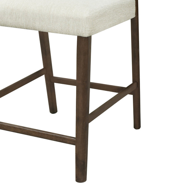 English Elm Christopher Knight Home® - Solid Rubber Wood Counter Stools Set Of 2 - Walnut Finish With Beige Upholstery For Modern Comfort N771P292086T