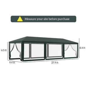 English Elm Versatile Cathedral Roof Party Canopy Steel Frame Uv Shade Tent with Mesh Sidewalls T3971P425542