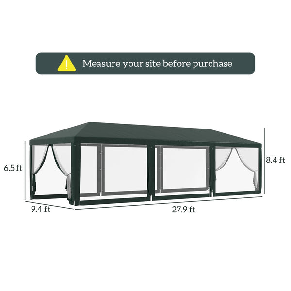 English Elm Versatile Cathedral Roof Party Canopy Steel Frame Uv Shade Tent with Mesh Sidewalls T3971P425542