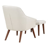 OSP Home Furnishings Waneta Chair and Ottoman Cream