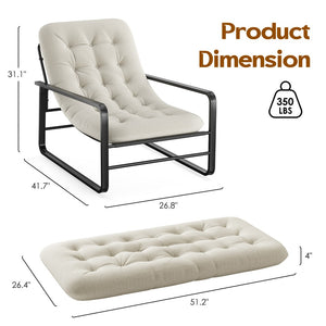 English Elm Accent Chair Plush Boucle Sherpa Upholstered Mid Century Reading Seat for Bedroom Beige T3623P411794