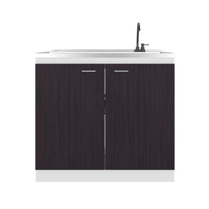 English Elm Extremo White Kitchen Pantry Cabinet with Twin Doors and Three Interior Shelves B128S00251