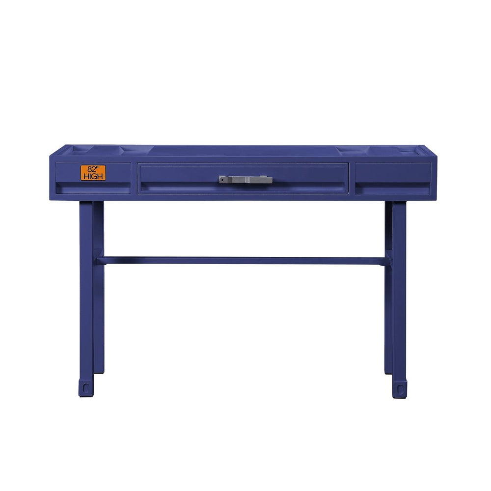 English Elm Metal Vanity Desk with Recessed Panel Design, One Drawer Accent Table for Stylish Bedroom Focal Point Blue B016P317126