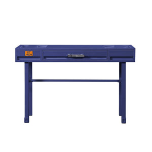 English Elm Metal Vanity Desk with Recessed Panel Design, One Drawer Accent Table for Stylish Bedroom Focal Point Blue B016P317126