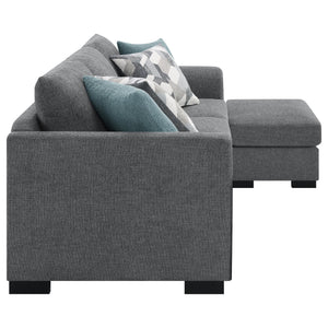 English Elm Pacheco Upholstered Sleeper Sectional with Chaise and Pullout Bed, Patterned Pillows & Sturdy Frame Grey B062P375540