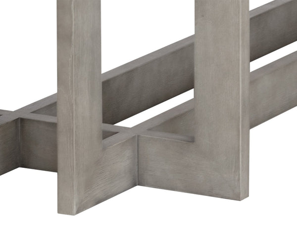 Sunpan DISERA Dining Table in Ash Grey - 96" Solid Oak Elegance with Unique Character for Stylish Dining 110546