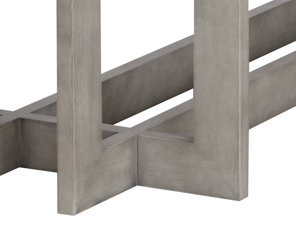 Sunpan Disera 96" Handcrafted Dining Table with Elegant Linear Base and Rich Wood Detail for Any Space Ash Grey V1