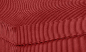 English Elm Corduroy Ribbed Upholstered Ottoman Plush Footrest or Extra Seating for Living Rooms Red B2748P483413