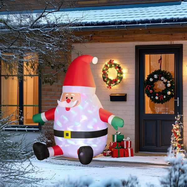 English Elm Outsunny 6' Inflatable Santa Claus With Rotating Magic Light - Perfect For Outdoor Holiday Displays! W2225P249961-GIGA