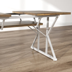 English Elm Mid-century Nordic Rubberwood Dining Table Seats Four with Dark Mahogany Finish T3971P429249