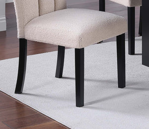 English Elm Upholstered Modern 2pc Dining Chairs with Channel Tufting, Soft Fabric Comfort & Black Wood Legs B011P368140