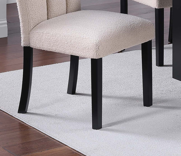 English Elm Classic 6-Piece Dining Set With White Faux Marble Table, Upholstered Chairs & Stylish Bench For Elegance B011S01882