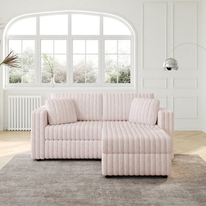 English Elm 75.6"Soft Modular 2-Person Sofa with Hidden-Zipper Washable Cushions & Hydraulic Storage Lift System Light Pink W1767S00017
