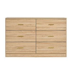 English Elm Modern Natural 6-Drawer Dresser with Waterproof Finish, Sturdy Engineered Board, Sleek Timeless Design W1785P178138