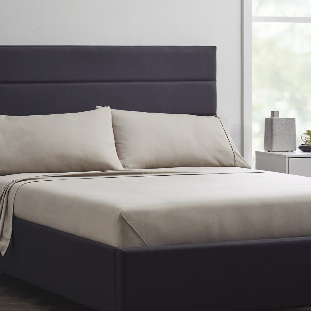 English Elm Weekender Tencel Sheet Set - Luxurious Split Cal King Bedding In Sandstone For Ultimate Comfort B350P394960-GIGA