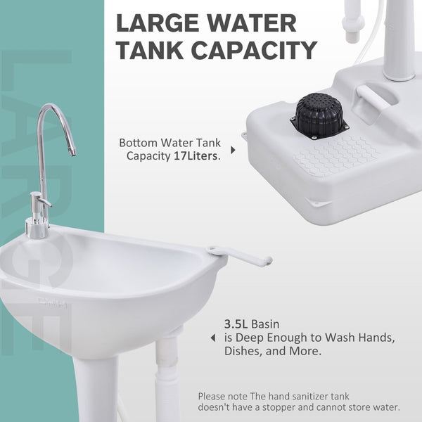 English Elm Kleankin Rolling Outdoor Handwash Station with Foot Pump Soap Dispenser Hdpe W2225P217040