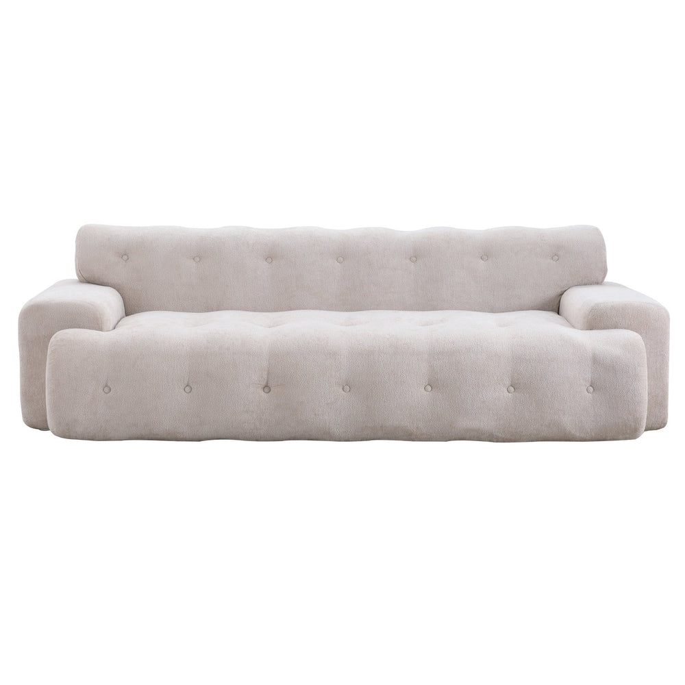 English Elm Christopher Knight Home® - 88 Cloud 3-Seater Chenille Sofa with Button Tufting, High-Density Foam Comfort, No-Assembly Modern Lounge Silver N773P342186S