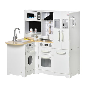 English Elm Qaba Corner Play Kitchen Set with Sound Effects Realistic Appliances Mdf Construction W2225P217656