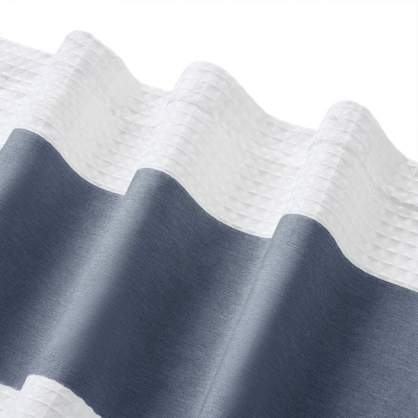 JLA Home Madison Park - Shower Madison Park Spa Waffle Shower Curtain with Scotchgard Water-Repellent Finish for Spa-Like Bath Dark Blue MP70-8456