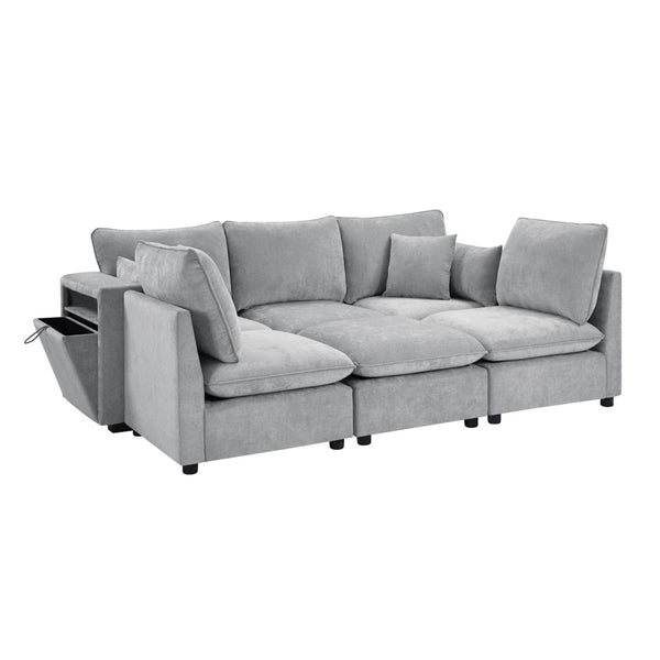 English Elm Swivel Barrel Accent Chair Chenille Tufted Round Club Seat for Living Room Lounge N719S002300E
