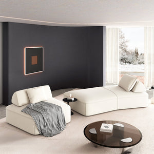 English Elm 139" Modern Oversized Modular Sectional Sofa Set - Fluffy Chenille Upholstery, Deep Seats, Removable Backrests, Plush Pillows, No Assembly Required Beige W3219S00001