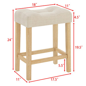 English Elm 59 Inch Bar Table Set with Power Outlet Rubberwood Frame and 3 Linen Stools Light Oak W2972P385256
